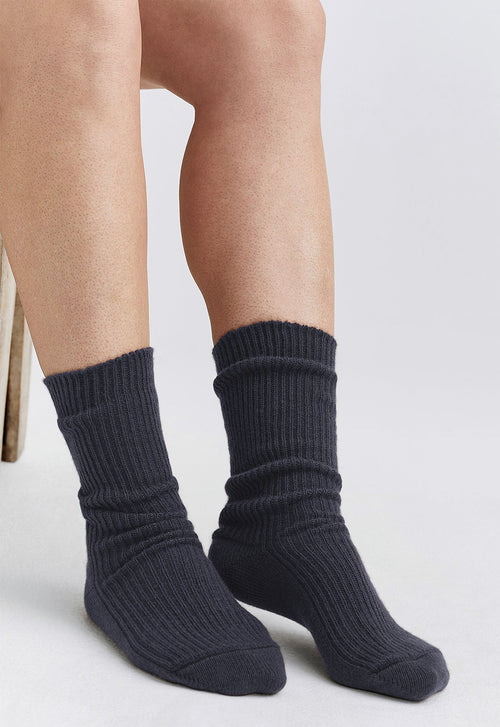 Jac+Jack Cashmere Bounty Sock - Char Marle Grey 1